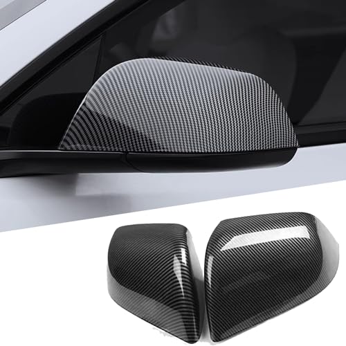 XTnueotr for Tesla Model 3 Rearview Mirror Guard Cover, Side Mirror Cover Exterior Accessories fit for Tesla Model 3 2017-2025 (Model 3-Gloss Carbon Fiber Pattern) - Image 1