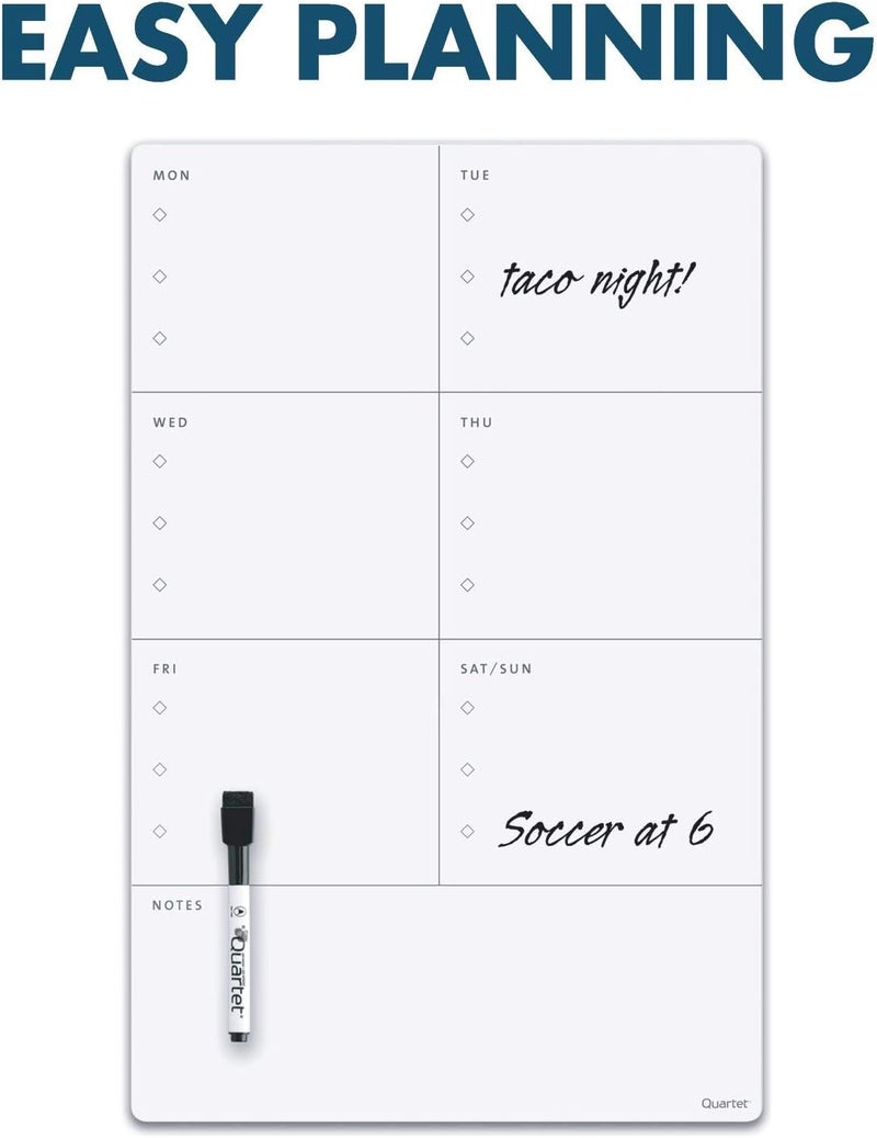 Quartet Magnetic Weekly Planner Dry Erase Board 11 x 17 Small White Board for Fridge Home School Supplies or Home Office Decor Frameless Includes 1 Dry Erase Marker 63540 - Image 3