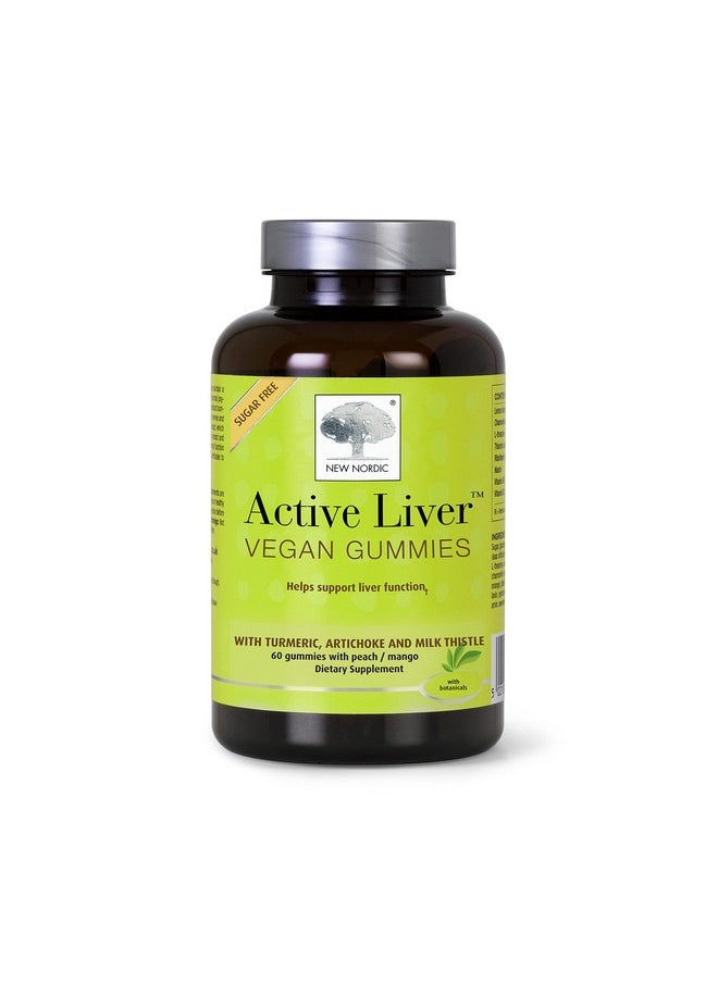 New Nordic Active Liver Gummies ; Milk Thistle Artichoke & Turmeric ; Natural Peach & Mango Flavor ; Sugar Free Gluten Free & Vegan ; 60 Count (Pack Of 1)  - Image 2