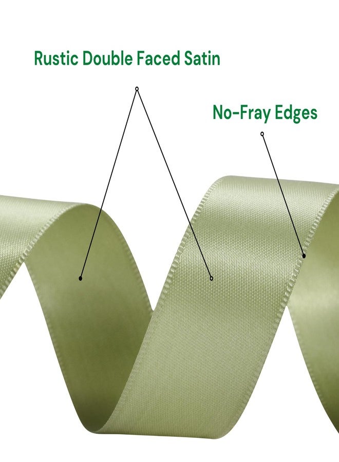 Rokateam Sage Green Satin Ribbon 1 Inch x 50 Yards – Rustic Double Faced Ribbon for Wedding Favors, Gifts & Floral Crafts - Image 4
