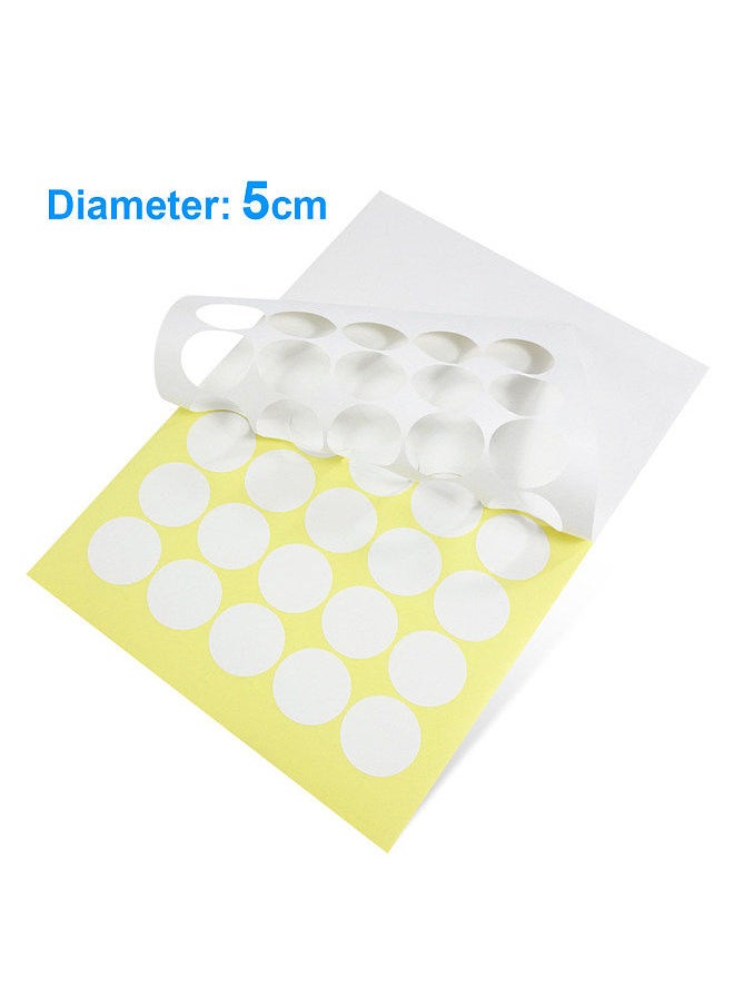 20 Sheets Round Sticker Paper Blank White Adhesive Labels Shipping Address Labels 5cm Total 300 Label Paper for Inkjet Printer