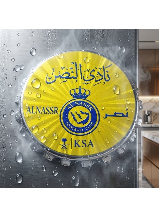 2-in-1 Al Nassr FC Fridge Magnet & Bottle Opener – Premium Metal Magnetic Refrigerator Magnet with Built-in Beer Bottle Cap Opener, Durable Zinc Alloy Football Fan Souvenir Gift, Yellow & Blue - Image 4