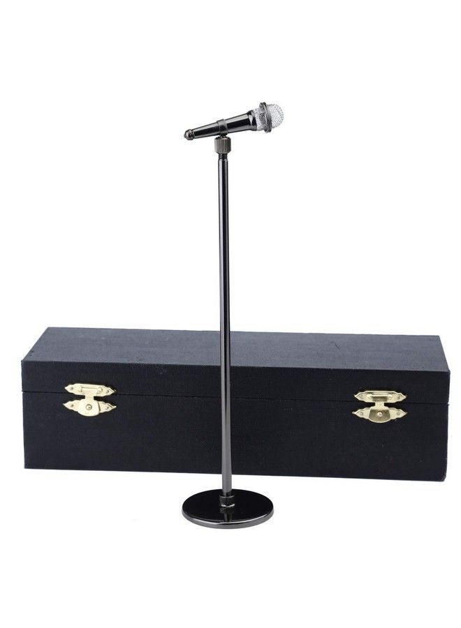 Seawoo 2029Cm Adjustable Miniature Microphone Mini Musical Instrument Mini Replica Model For 1:6 Action Figures Dollhouse Accessories Display Ornaments Home Decoration (Black (Adjustable) 7.87"11.41") - Image 3