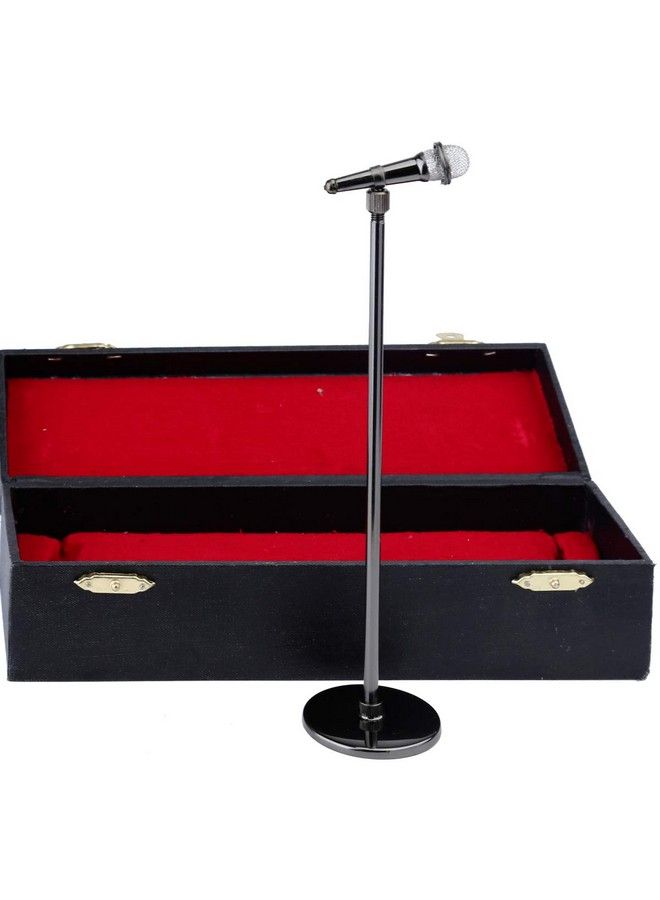 Seawoo 2029Cm Adjustable Miniature Microphone Mini Musical Instrument Mini Replica Model For 1:6 Action Figures Dollhouse Accessories Display Ornaments Home Decoration (Black (Adjustable) 7.87"11.41") - Image 2
