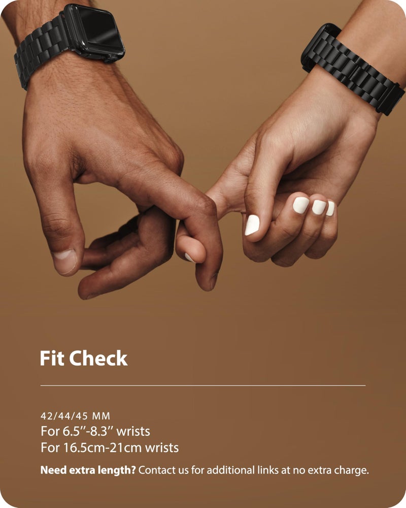 Fullmosa Band Compatible with Apple Watch 44mm 45mm 42mm, Stainless Steel iWatch Band for Apple Watch Se 2 Series 9/8/7/6/5/4/3/2/1(Black, 42mm/44mm/45mm) - Image 5