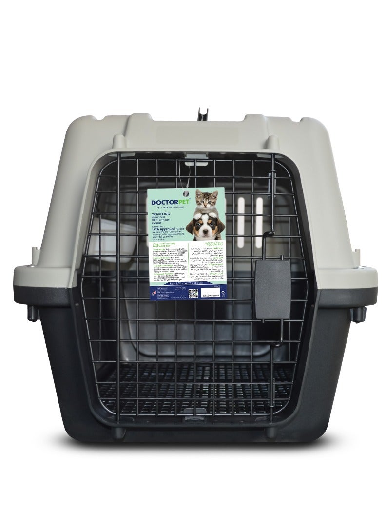 DOCTERPET Doctor Pet Pet Carrier Crate IATA Approved Hard-Shell Crate - Pet Travel Cage for Medium Dogs & Cats - Image 1