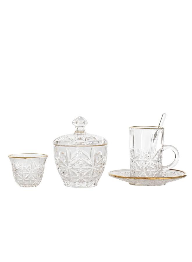 السيف  طقم بيالات شاي وقهوة زجاجي 26 قطعة شفاف - Image 2