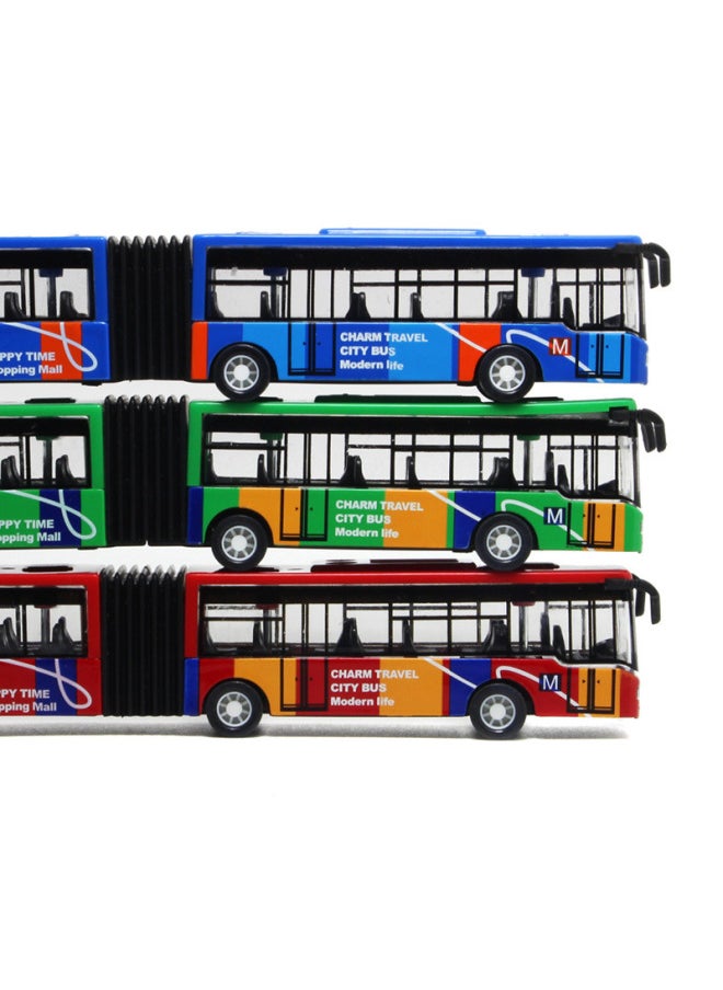 null - Direct Supply Alloy Double Section Lengthened Small Bus Compact Back Force Simulation Children Bus Bus Toy-Color:Red Double Bus - Image 1