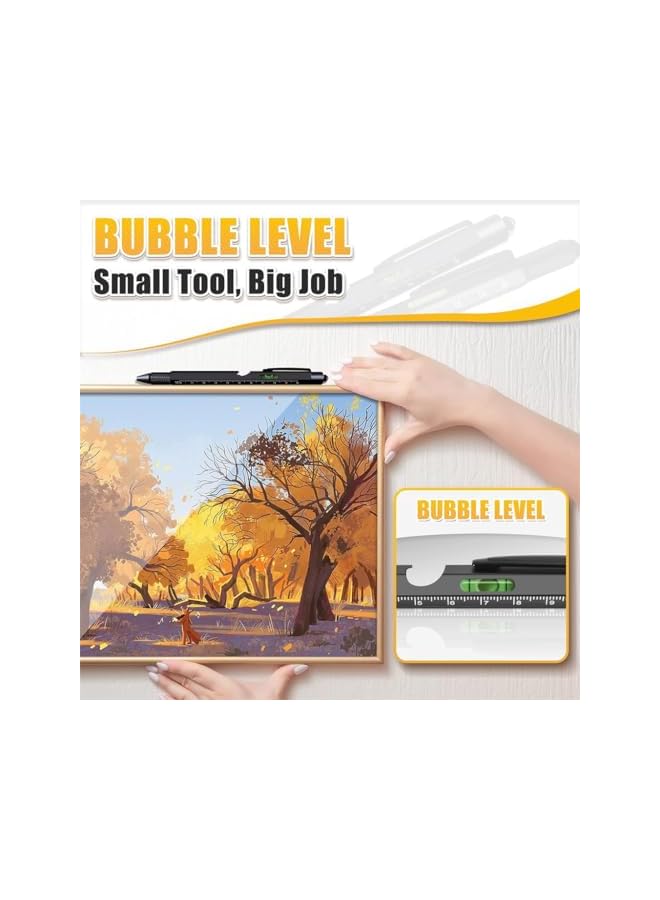 promass 9 in 1 Multitool Pen, Pocket Multi Tool with Light, Stylus, Ruler, Screwdriver Bubble Leveler, Cool Must-Have Gadgets for Woodworking Electrical Engineers, Birthday Gifts for Men - Image 5