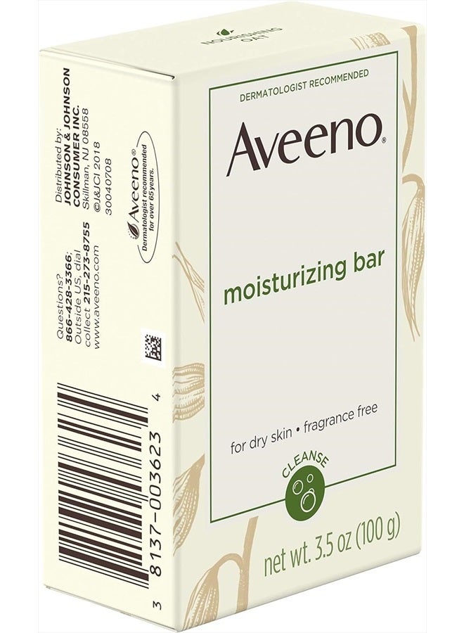 Aveeno صابون تنظيف الوجه المرطب اللطيف مع الشوفان المغذي للبشرة الجافة، خالي من العطور، خالي من الأصباغ، وخالي من الصابون، 3.5 أونصة (عبوة من 4) - Image 2