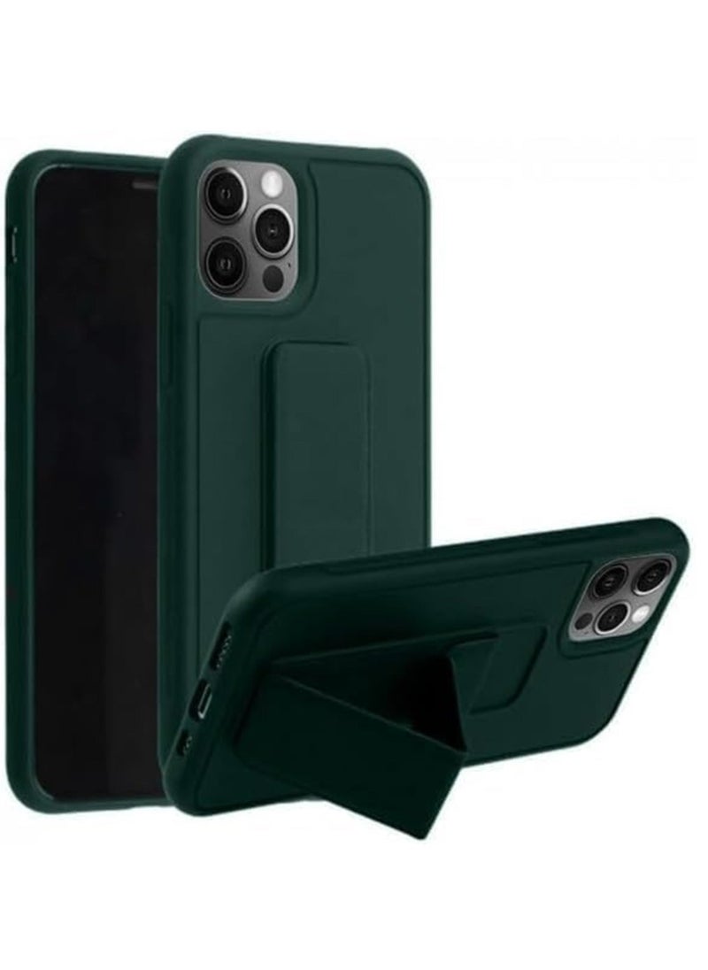 Raxoom iPhone 16 Pro Max Green Magnetic Kickstand Case with Premium Silicone, Vertical & Horizontal Hand Strap, and Multi-Stand - Image 4