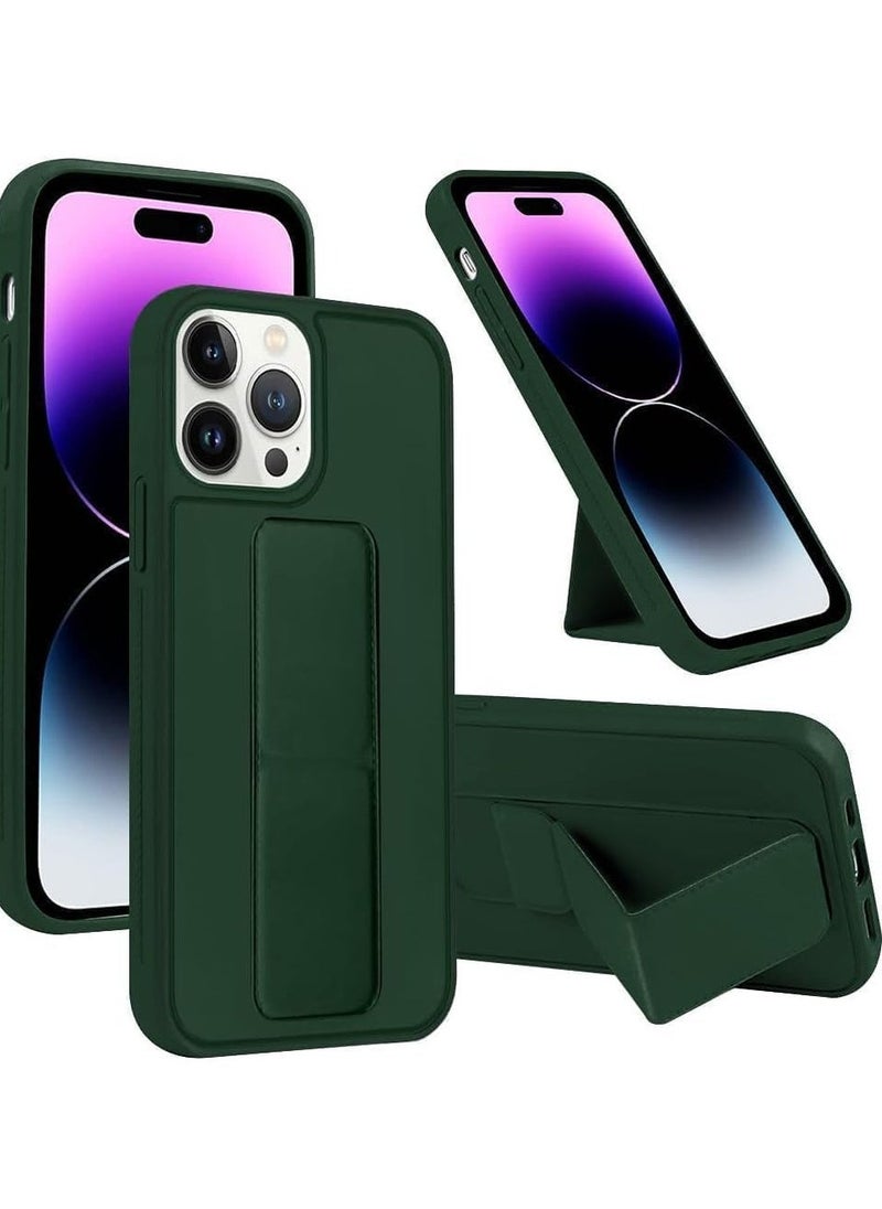 Raxoom iPhone 16 Pro Max Green Magnetic Kickstand Case with Premium Silicone, Vertical & Horizontal Hand Strap, and Multi-Stand - Image 1