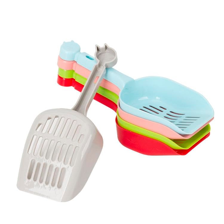 PET FUN Heavy Duty Plastic Cat Litter Scoop Set with Slots | Multi-Color Litter Shovel for All Cat Boxes | Durable, Easy to Clean Pet Waste Scooper (Pack of 2) - Image 3