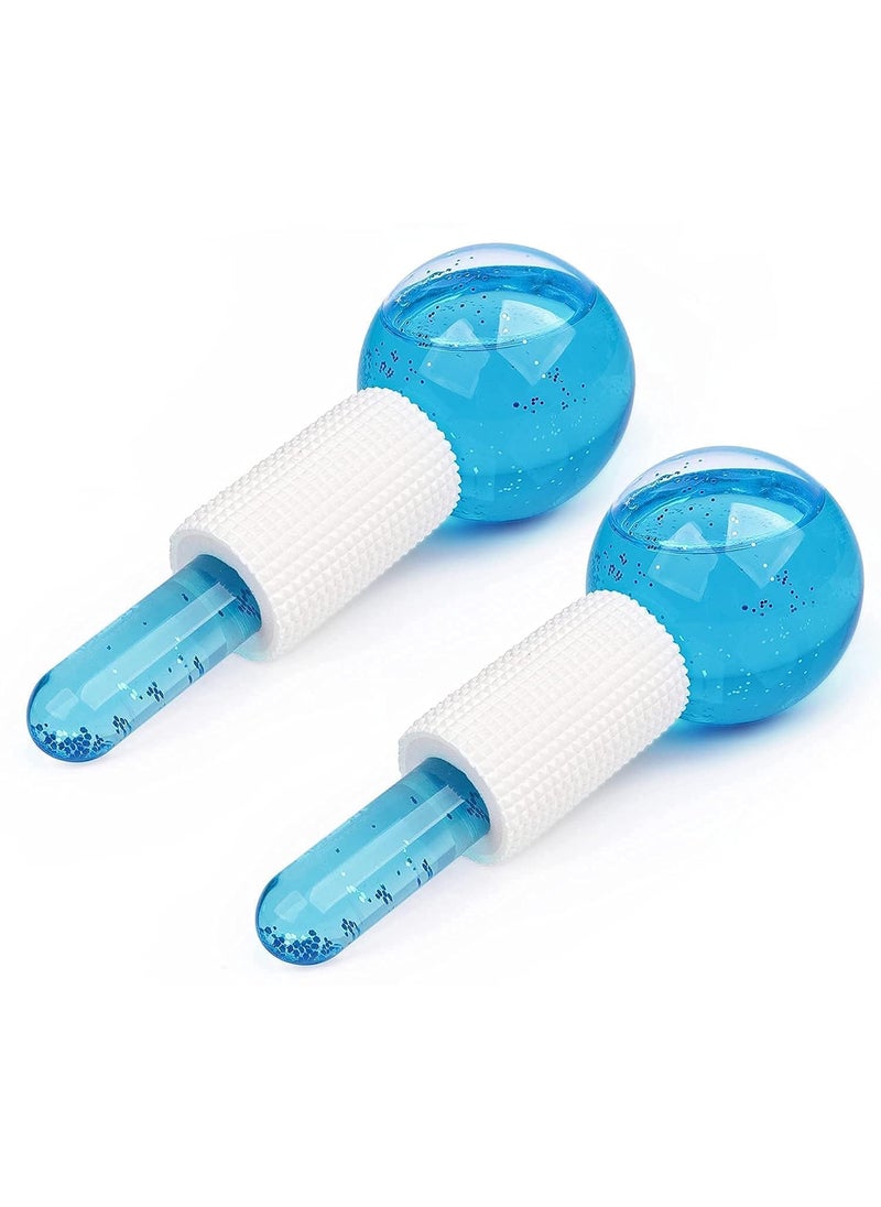 CLICKSY CLICKSY Facial Ice Globe Smart Cool Face Roller Ball Facial Massage Tools for Neck Eye Circle Reduce Anti Ageing Wrinkles Soothing Firming Skin Crystal Ice Roller Pack of 2  - Image 1