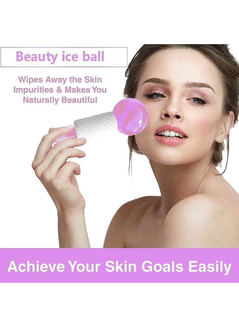 CLICKSY CLICKSY Facial Ice Globe Smart Cool Face Roller Ball Facial Massage Tools for Neck Eye Circle Reduce Anti Ageing Wrinkles Soothing Firming Skin Crystal Ice Roller Pack of 2  - Image 5