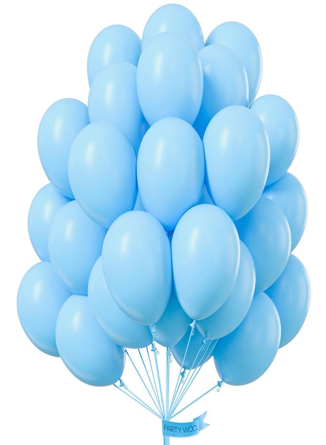 PartyWoo Light Blue Balloons, 50 pcs 12 Inch Matte Blue Balloons, Blue Balloons for Balloon Garland or Balloon Arch as Party Decorations, Birthday Decorations, Baby Shower Decorations, Blue-Y4 - Image 1