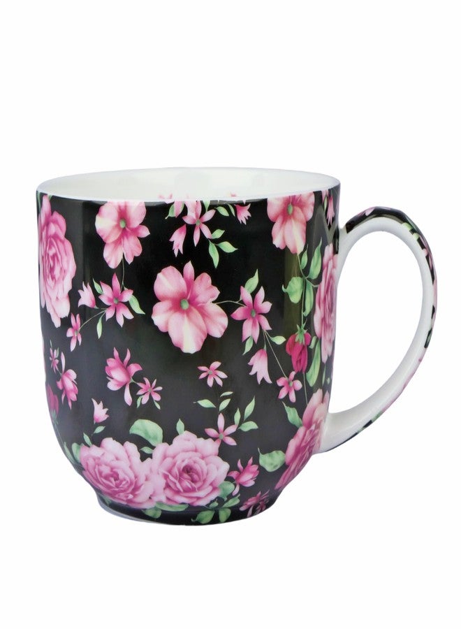 YUESITE Large 25 Ounce Large Coffee Mug Soup Bowls with Handles Oversized Soup Mugs Bone China Soup Mug Cup Soup Bowl for Coffee Cereal Latte (black rose) - Image 1