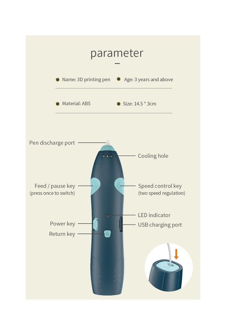 3D wireless low temperature printing pen for kids