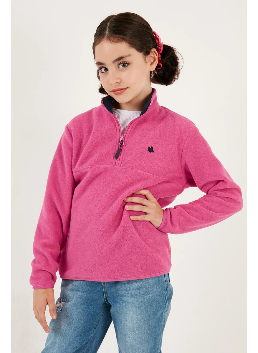 Lela Soft Textured Zippered Stand Collar Winter Fleece Unisex Children's Fleece 5905002