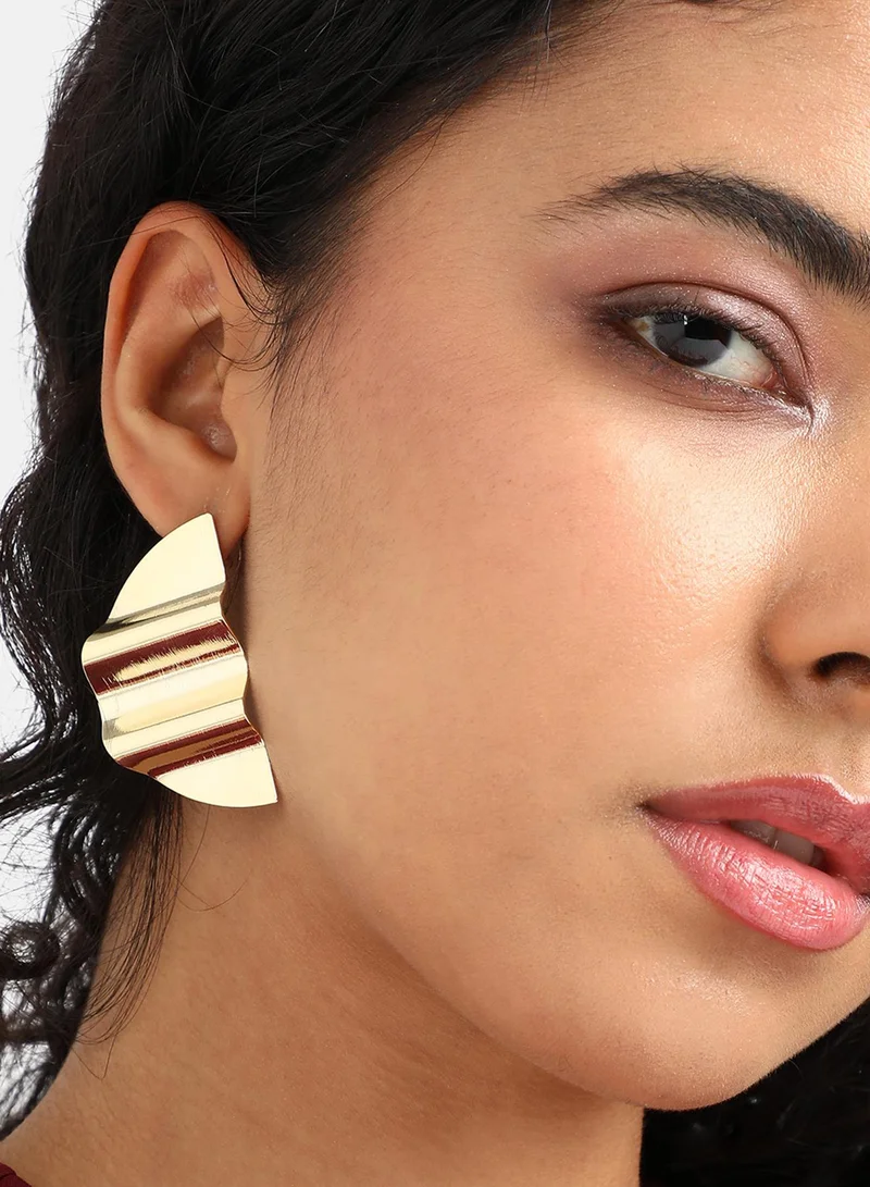 SOHI Dented Minimal Artificial Stud Earring Jewellery