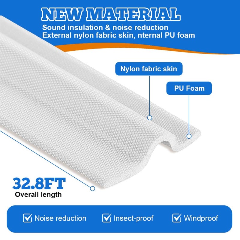 HASTHIP ® 10m Self Adhesive Soundproof Window Sealing Strips - PU Foam Door Sealing Strips Weather Stripping for Door Weatherproof, Windproof Window Frame Seal Brush Strip - Image 2