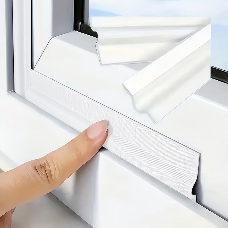 HASTHIP ® 10m Self Adhesive Soundproof Window Sealing Strips - PU Foam Door Sealing Strips Weather Stripping for Door Weatherproof, Windproof Window Frame Seal Brush Strip - Image 1