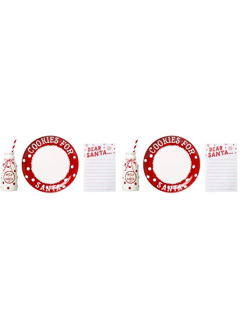 pearhead Pearhead Christmas Cookies for Santa Plate Milk Jug and Dear Santa Notepad Set Holiday Home Decorations Christmas Eve Family Traditions Ideas For Kids 3 Piece Set  - Image 1