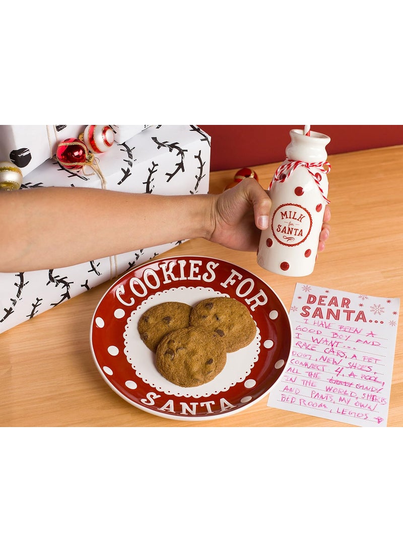 pearhead Pearhead Christmas Cookies for Santa Plate Milk Jug and Dear Santa Notepad Set Holiday Home Decorations Christmas Eve Family Traditions Ideas For Kids 3 Piece Set  - Image 3