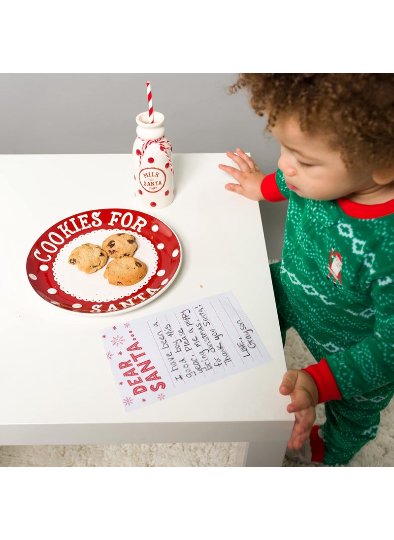 pearhead Pearhead Christmas Cookies for Santa Plate Milk Jug and Dear Santa Notepad Set Holiday Home Decorations Christmas Eve Family Traditions Ideas For Kids 3 Piece Set  - Image 4