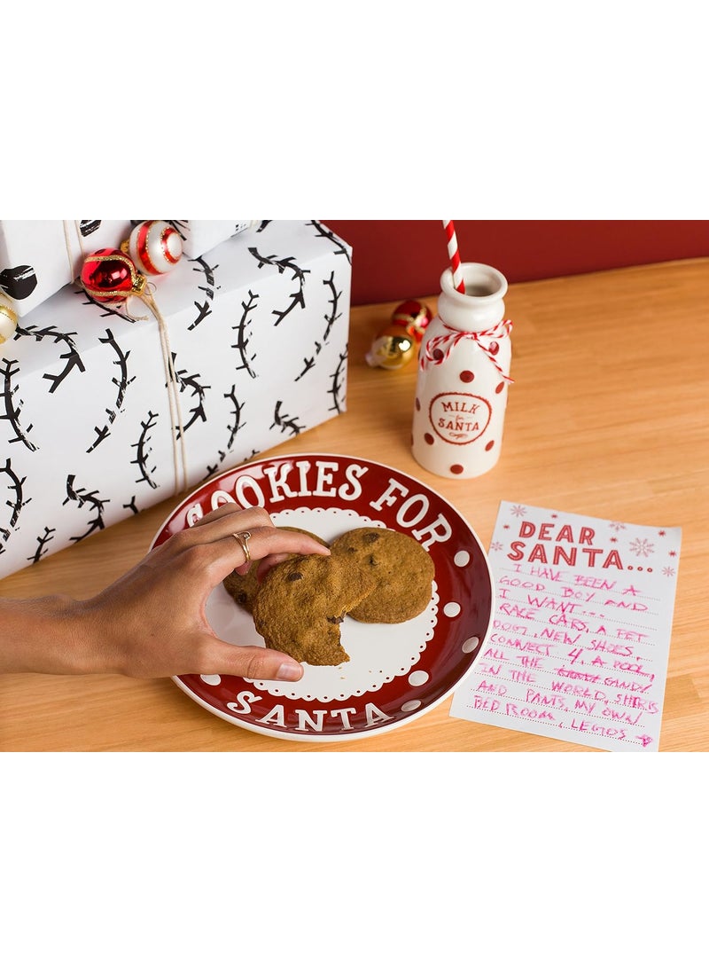pearhead Pearhead Christmas Cookies for Santa Plate Milk Jug and Dear Santa Notepad Set Holiday Home Decorations Christmas Eve Family Traditions Ideas For Kids 3 Piece Set  - Image 2