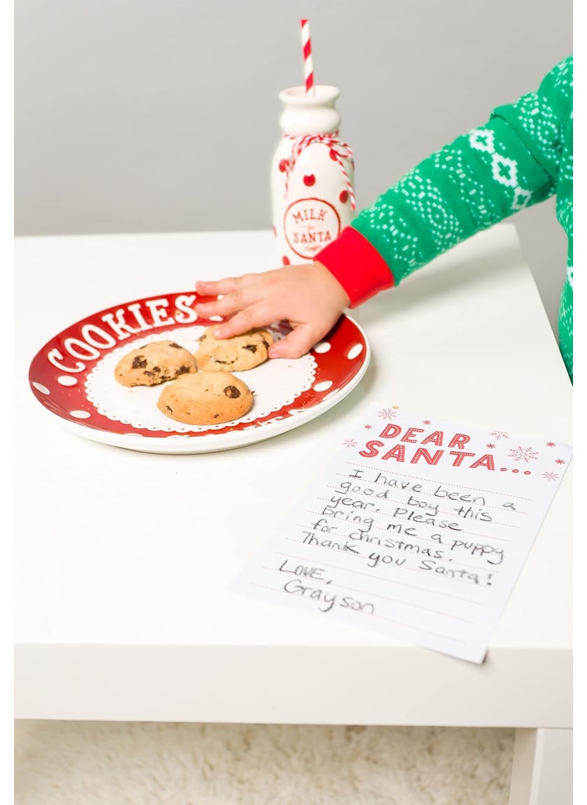pearhead Pearhead Christmas Cookies for Santa Plate Milk Jug and Dear Santa Notepad Set Holiday Home Decorations Christmas Eve Family Traditions Ideas For Kids 3 Piece Set  - Image 5