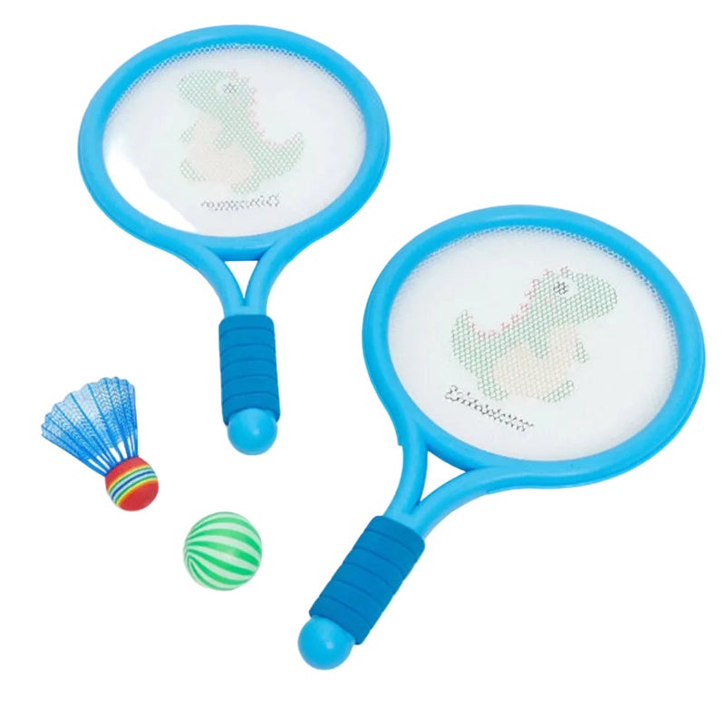 طقم ألعاب مضرب ديناصور - أدوات رياضية، أزرق - Dino Racket Set – Baby Blue