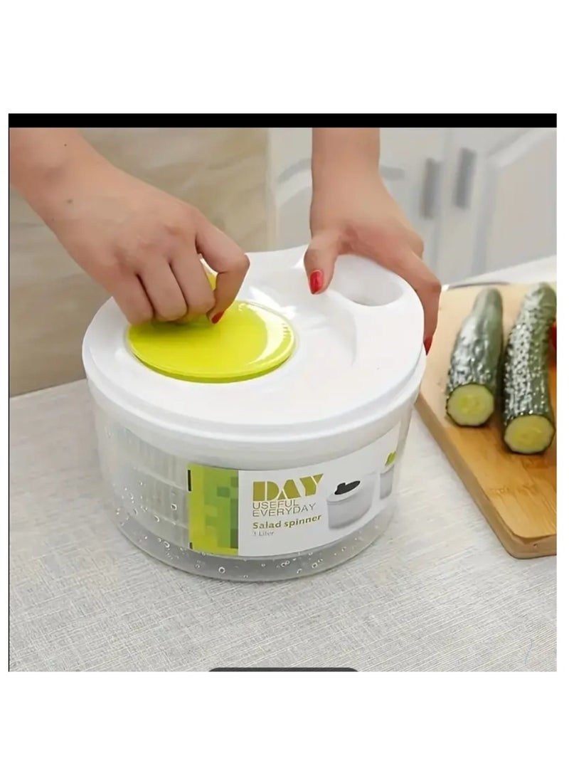 Generic Multi-Functional Salad Spinner, Vegetable and Fruit Dryer, Colander Basket, and Drainer, 3 Liter Capacity, Plastic, No Power Required, Kitchen Tool for Healthy Meal Prep  - Image 2