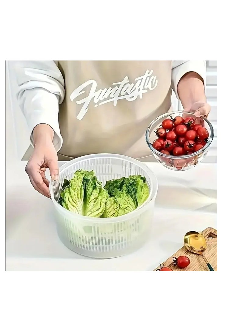 Generic - Multi-Functional Salad Spinner, Vegetable and Fruit Dryer, Colander Basket, and Drainer, 3 Liter Capacity, Plastic, No Power Required, Kitchen Tool for Healthy Meal Prep - Image 1