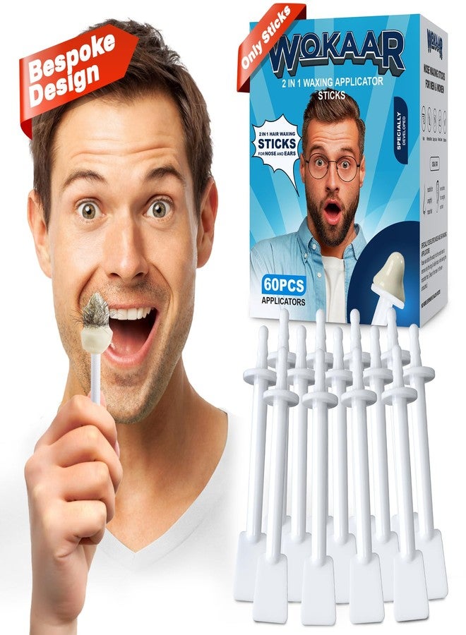 Wokaar Nose & Ear Waxing Sticks-Professional Nasal Hair Removal 60 Precision Applicators for Pain-Free Waxing at Home. Say Goodbye to Plucking! (Wax refills & wipes sold separately.) - Image 1