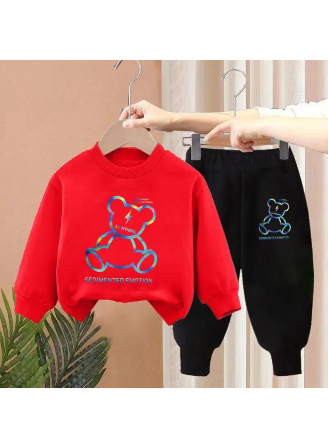 Children's Sweatshirt And Sweatpants Set, New Spring And Autumn Fashion Long-sleeve Long-pants Two-piece Set For Boys And Girls