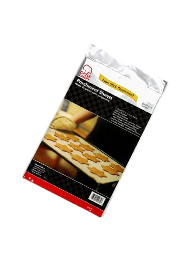 Chef Craft 12-Piece Platinum Series Non Stick Parchment Paper White 12 x 15 Inch 21879