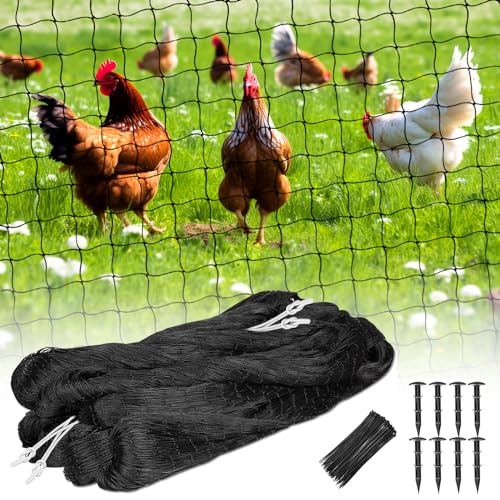 BSTPCOO Bird Net 25x50 with 1 Mesh Nylon Bird Netting for Garden Poultry Netting Heavy Duty Aviary Netting Chicken Coop Netting Garden Netting Deer Fence Netting for Fruit Tree Pests Trellis Net