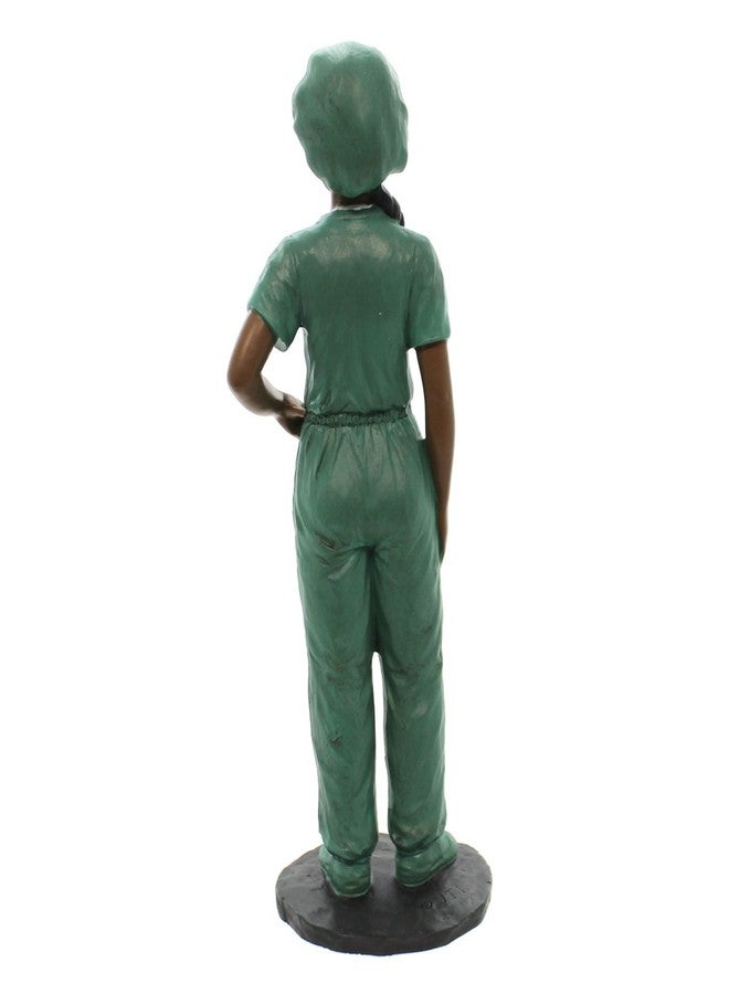Ebony Treasures Professional Female Nurse in Scrubs Figurine, 8.5" Tall - Image 2