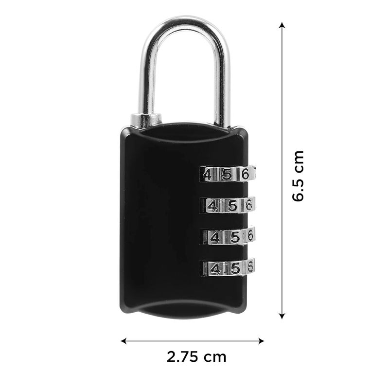 NFI essentials Small 4 Digit Combination Padlock Locks for Home Office Hotel Doors, Travel Suitcases Luggage Briefcase Bag Number Lock Safe Security - Image 2
