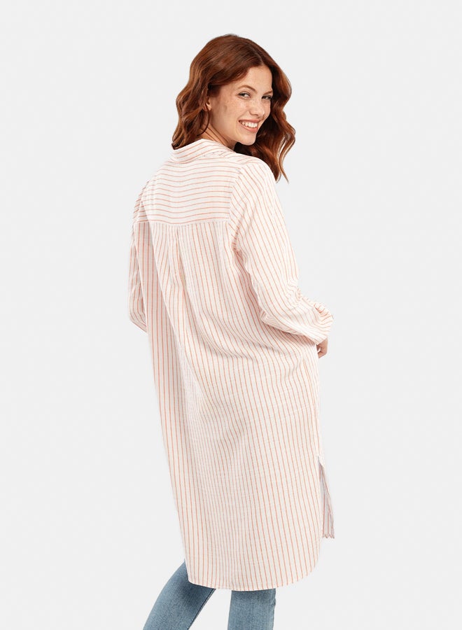 Carina Striped Short Shirt Dress  - Image 2