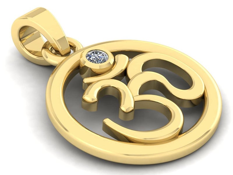 LMDPRAJAPATIS Om God Religious Pendant Gold Plated American Diamond For Men And Women's - Image 2