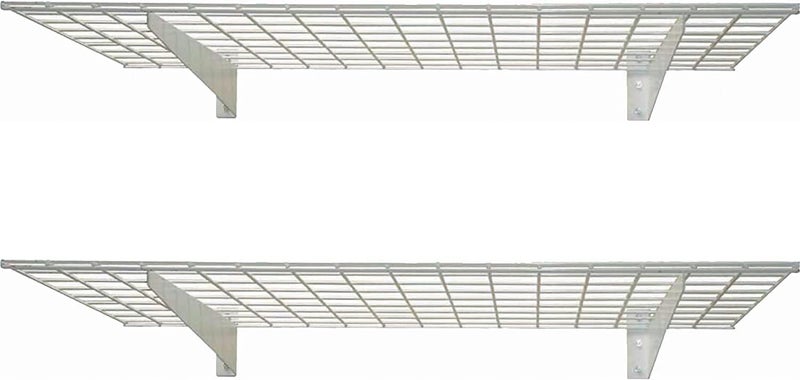 HyLoft 00967 2-Pack Heavy Duty Steel Garage Shelving, 45”x 15” Wall Mounted Shelve,Max Shelf Load 200 Pounds, White Powder Coated - Image 1