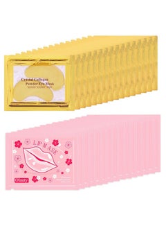 FirstFly 30 Pairs Lip Masks & 24K Gold Eye Mask, Gel Crystal Collagen Eye Patches for Puffy Eyes, Moisturizing & Reducing Fine Lines Dark Circleeye Patches for Dark Circles and Puffiness  - Image 1