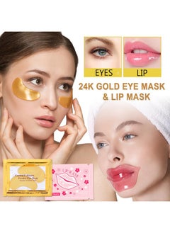 FirstFly 30 Pairs Lip Masks & 24K Gold Eye Mask, Gel Crystal Collagen Eye Patches for Puffy Eyes, Moisturizing & Reducing Fine Lines Dark Circleeye Patches for Dark Circles and Puffiness  - Image 2