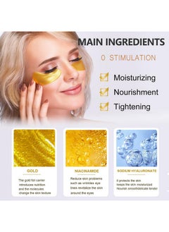 FirstFly 30 Pairs Lip Masks & 24K Gold Eye Mask, Gel Crystal Collagen Eye Patches for Puffy Eyes, Moisturizing & Reducing Fine Lines Dark Circleeye Patches for Dark Circles and Puffiness  - Image 3