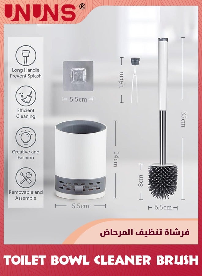 Toilet Brush And Holder Set,Toilet Bowl Brush And Holder For Bathroom Organization,Soft Bristle Silicone Toilet Brush Wall Mounted And Floor Standing,Toilet Bowl Cleaner Brush With Tweezer