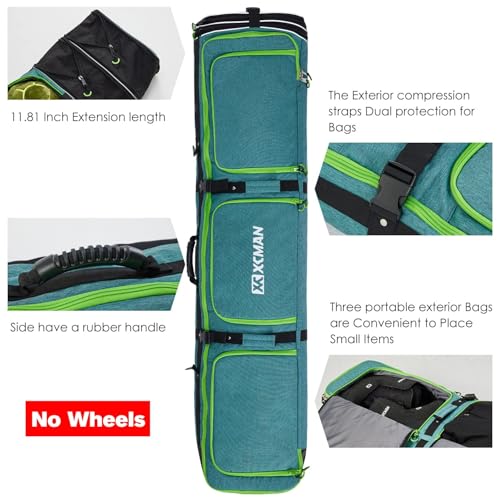 XCMAN Padded Snowboard Bag Expandable Snowboard Bag for Air Travel Adjustable Ski Bag Length 63-75In - Image 3