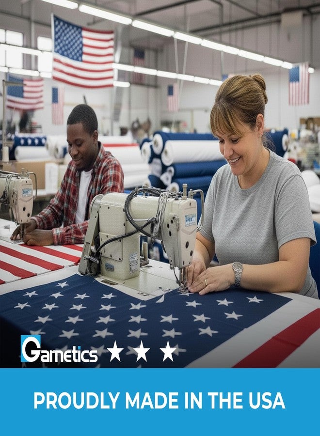 Garnetics American Flag | American Flags for Outside 3x5 | 100% Made in USA Flag - Premium US Flag 3x5 Heavy Duty Outdoor with Embroidered Stars and Sewn Stripes - Image 3