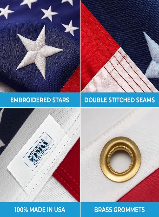 Garnetics American Flag | American Flags for Outside 3x5 | 100% Made in USA Flag - Premium US Flag 3x5 Heavy Duty Outdoor with Embroidered Stars and Sewn Stripes - Image 4